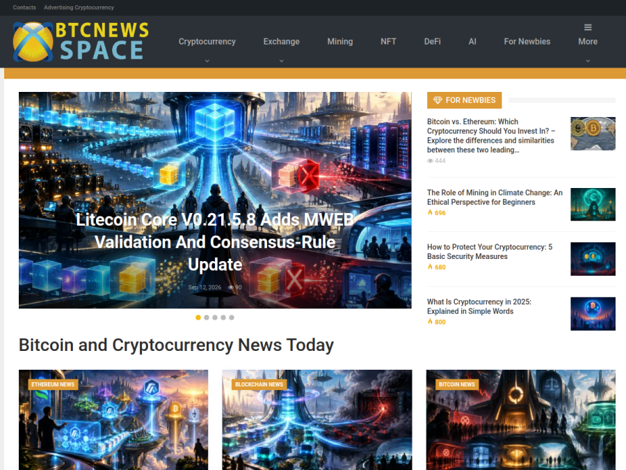 Website preview of btcnews.space