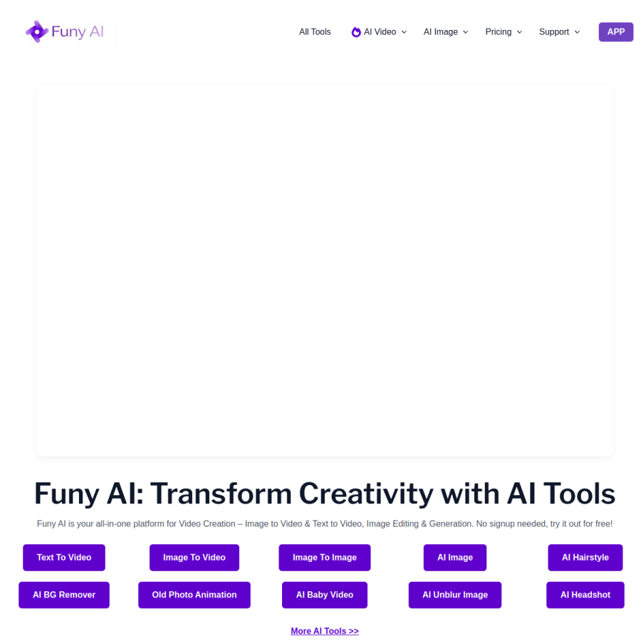 Funy AI官网 网站预览