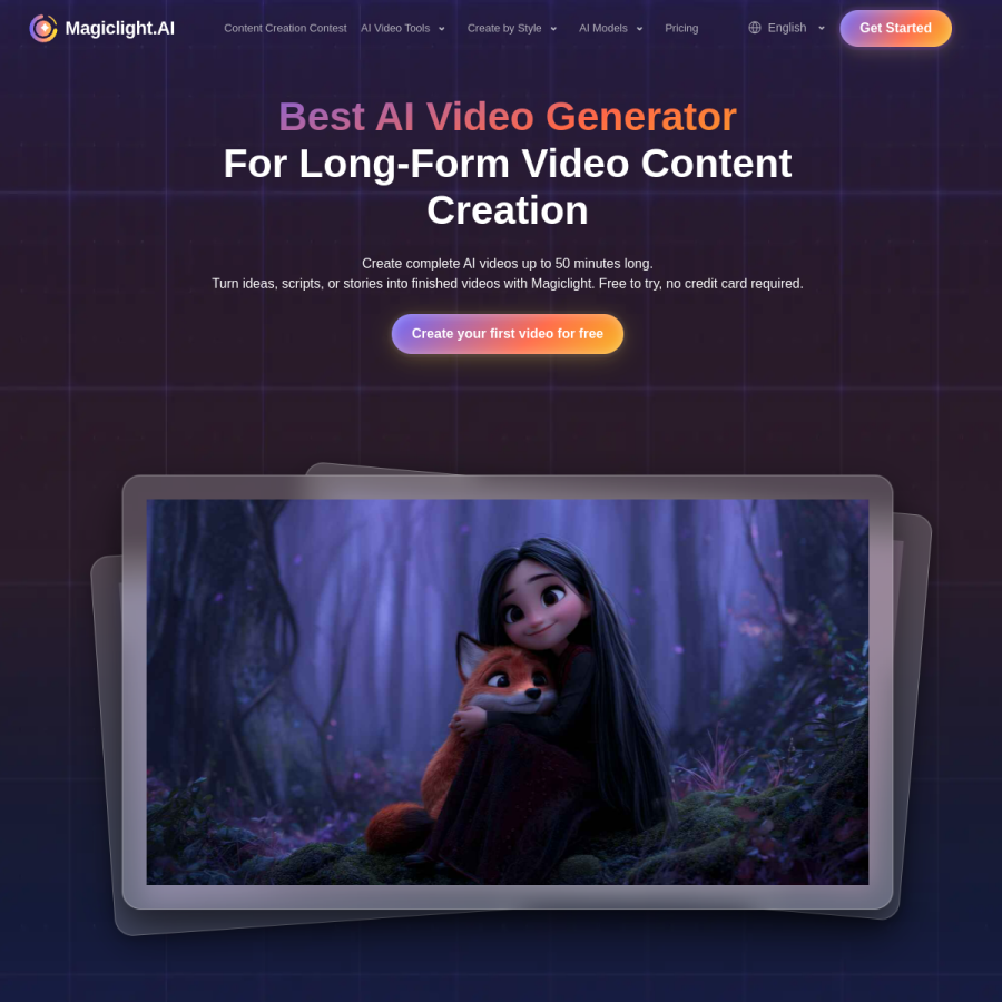 MagicLight.ai官网 网站预览
