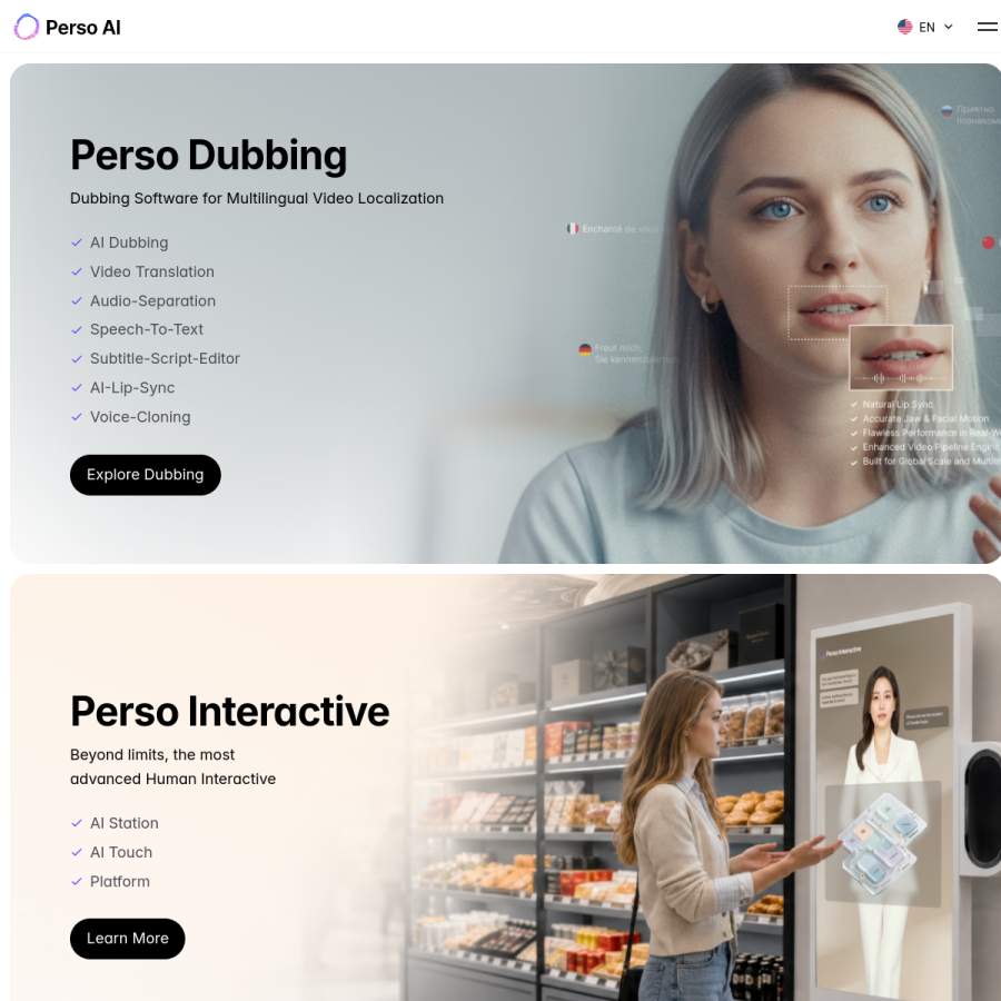 PERSO.ai官网 网站预览