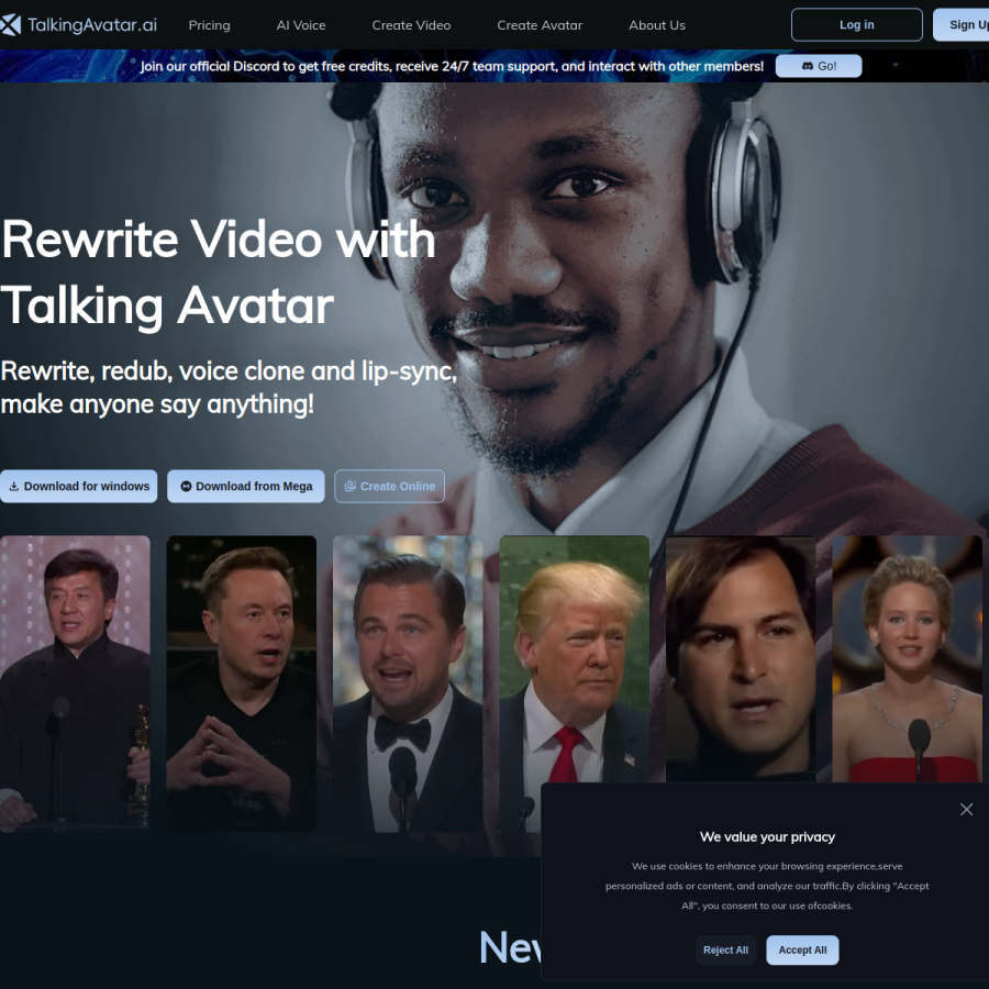 TalkingAvatar AI官网 网站预览
