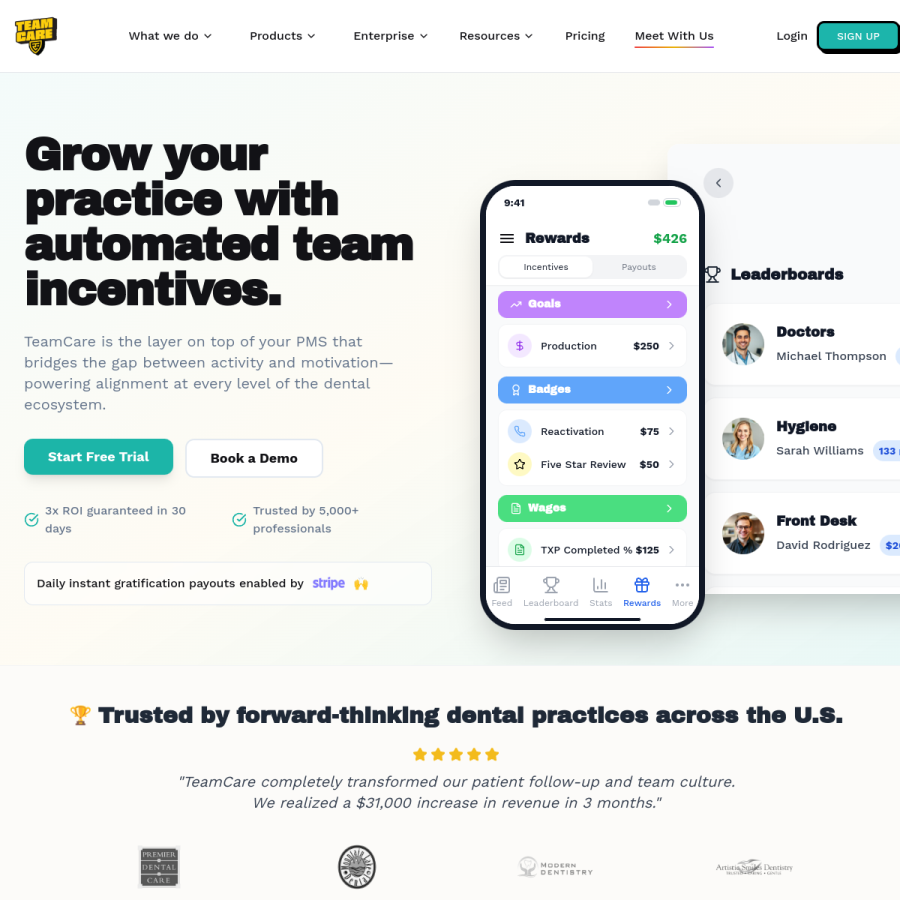 TeamCare Dental homepage