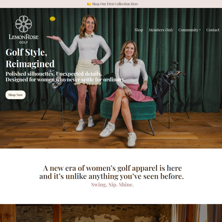 LemonRose Golf homepage