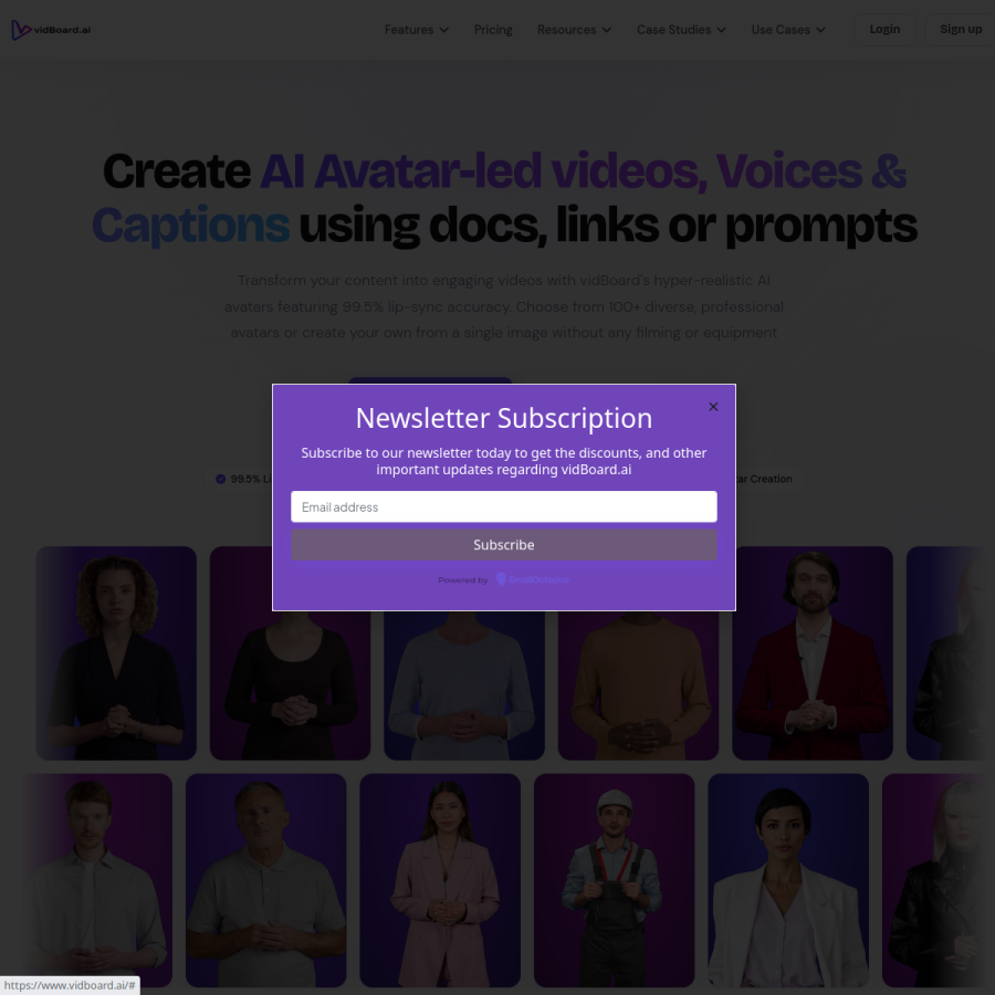 vidBoard.ai官网 网站预览