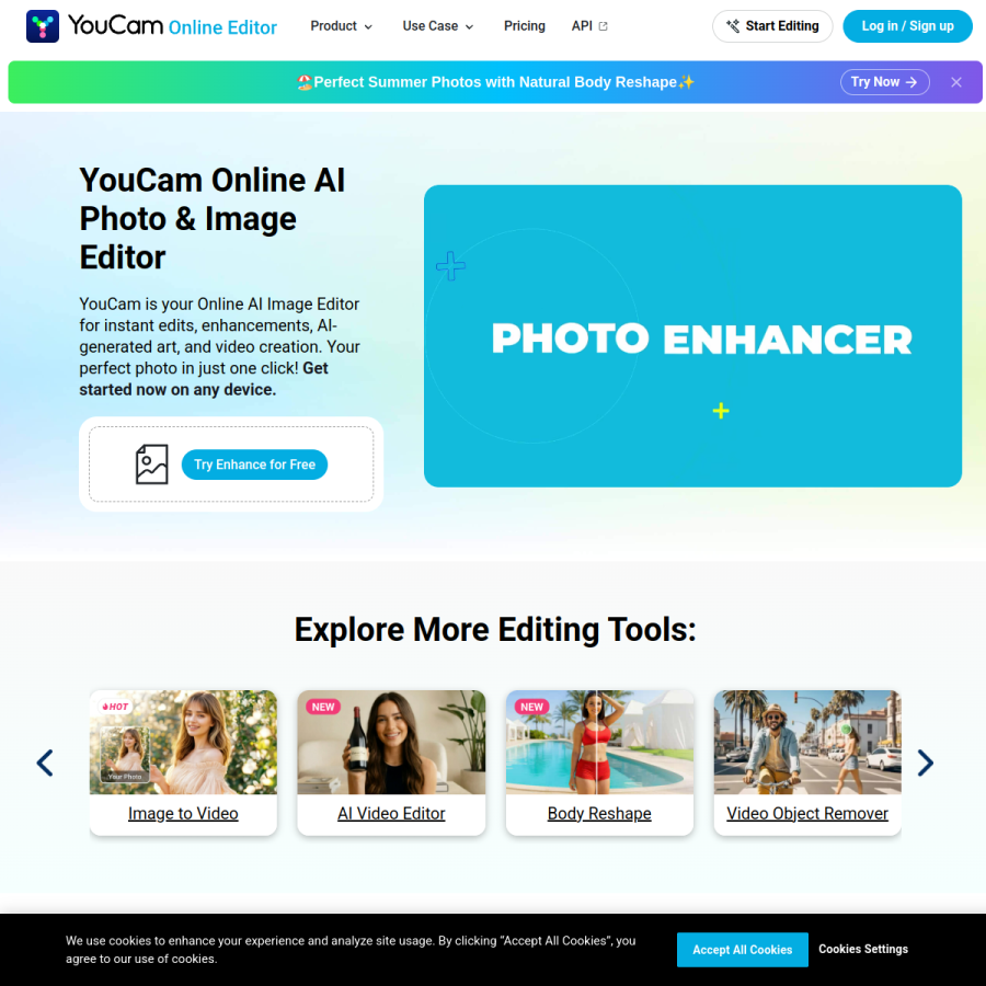 YouCam AI官网 网站预览