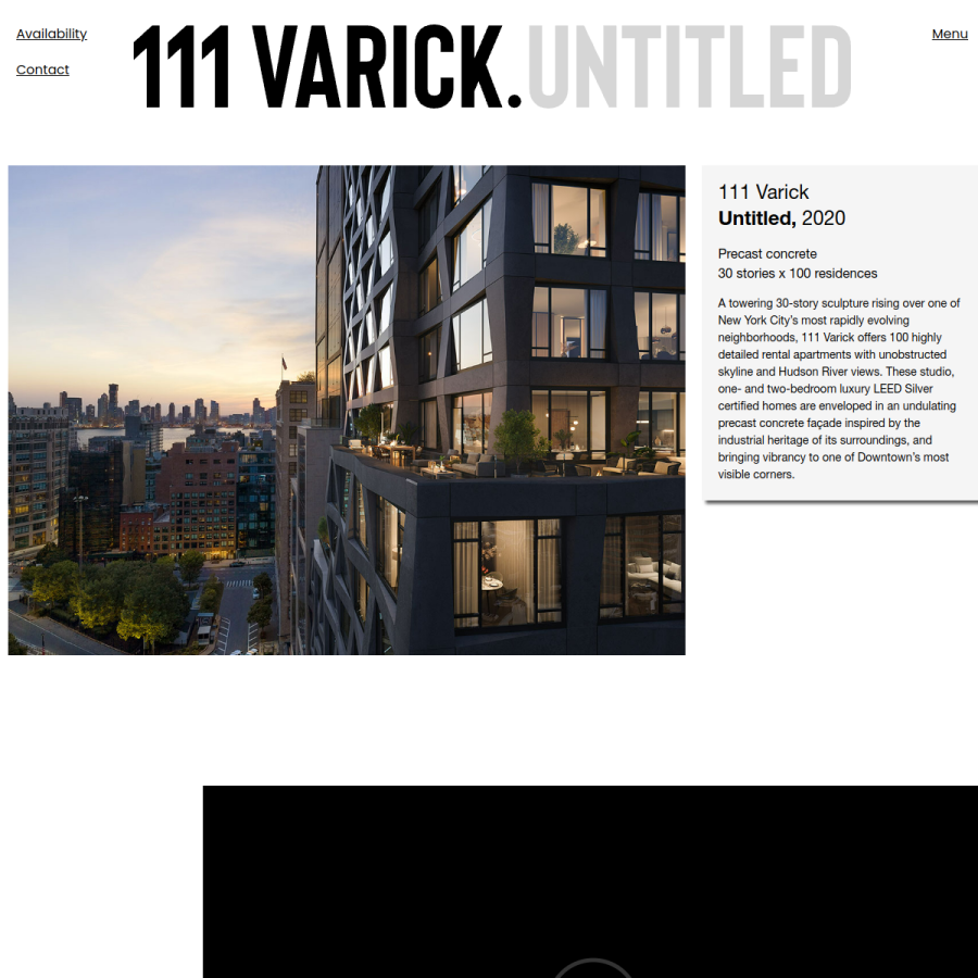 Screenshot of the 111 Varick - Untitled website