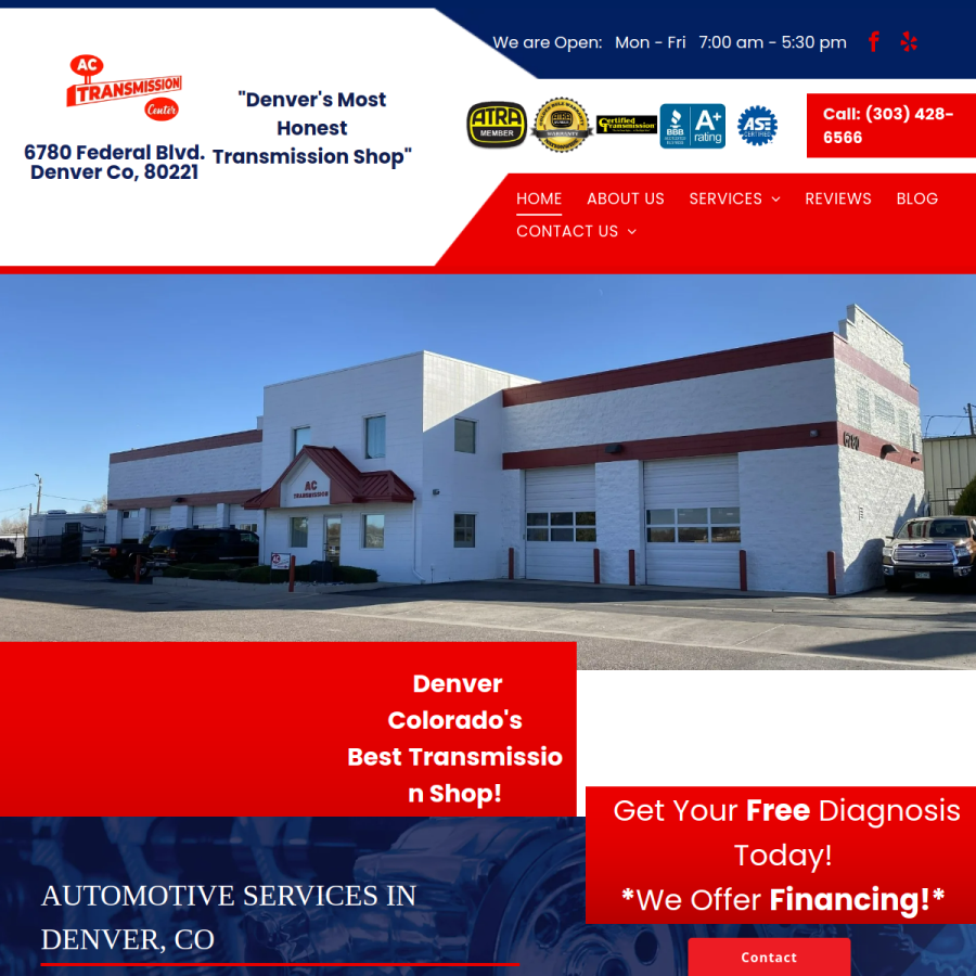 Screenshot of the AC Transmission Centers North website
