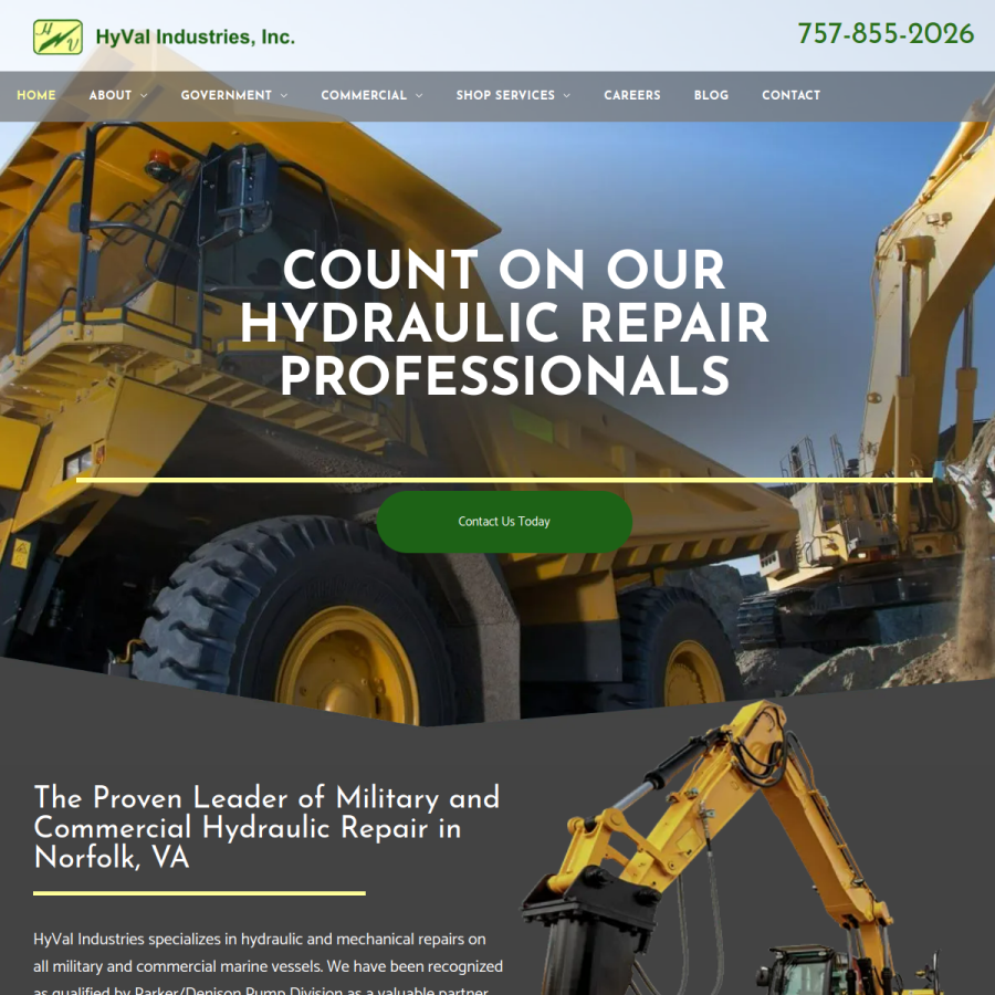 Screenshot of the HyVal Industries Inc website