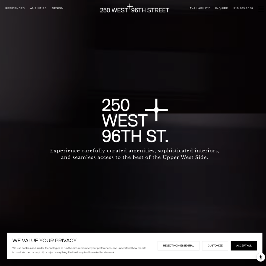 Screenshot of the 250 West 96th Street website