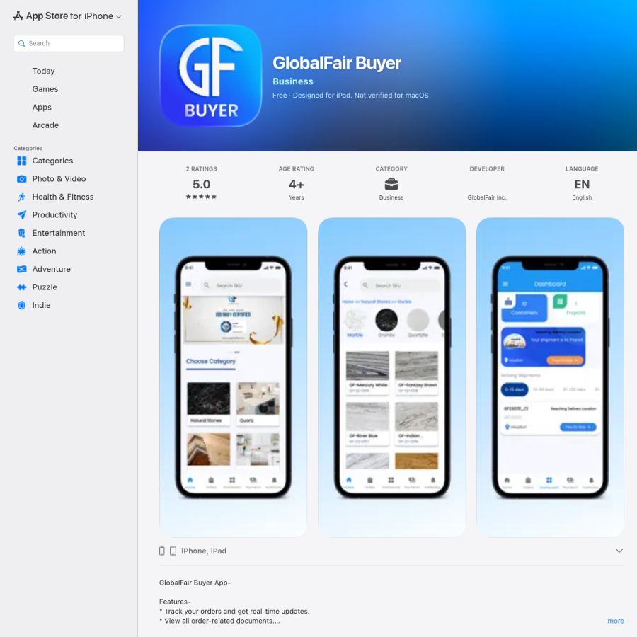 Buyer App — Globalfair — Live app · App Store