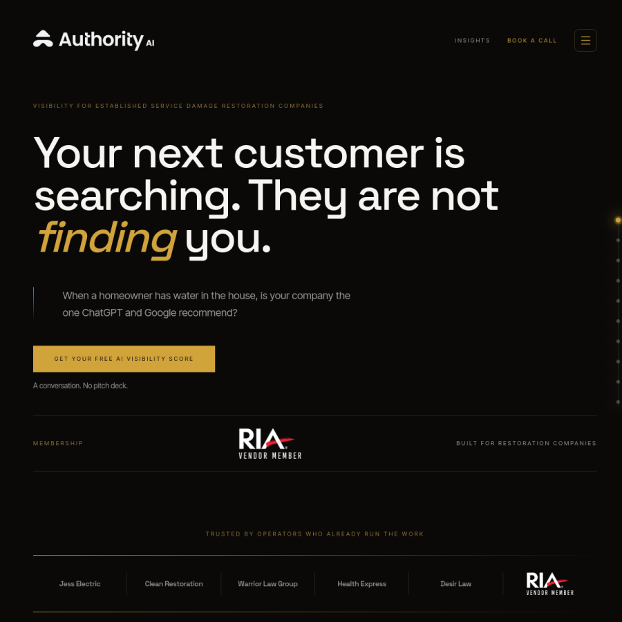 Screenshot of the Authority AI website