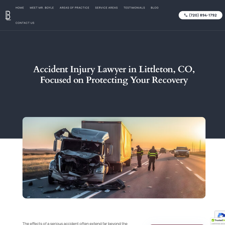 Screenshot of the The Boyle Law Firm website