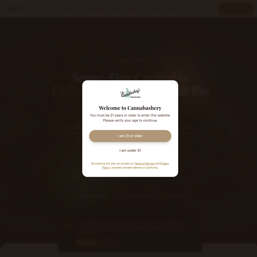 Screenshot of the The Cannabashery website