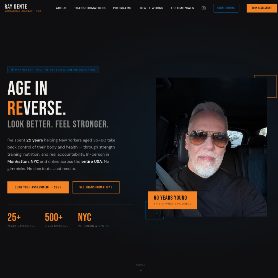 Coach All Day Ray website design by ForgeLab