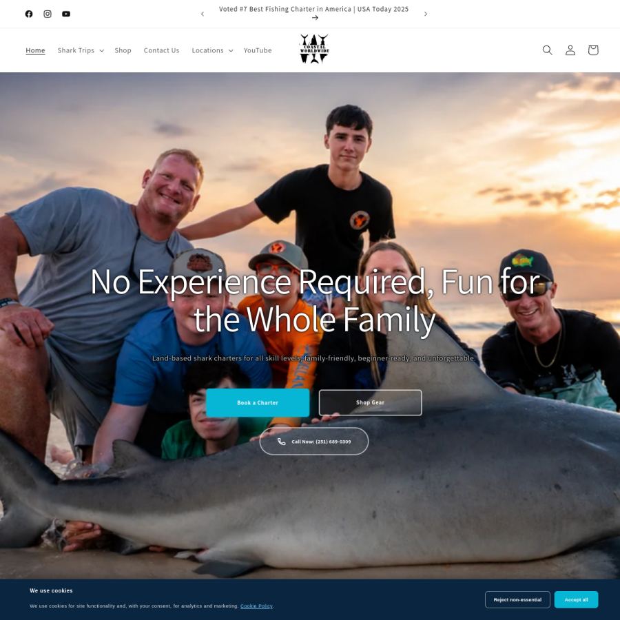 Screenshot of the Coastal WorldWide LLC website