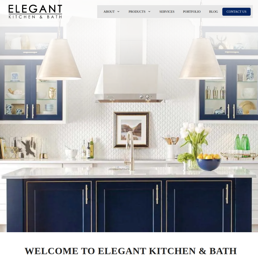 Screenshot of the Elegant Kitchen & Bath website