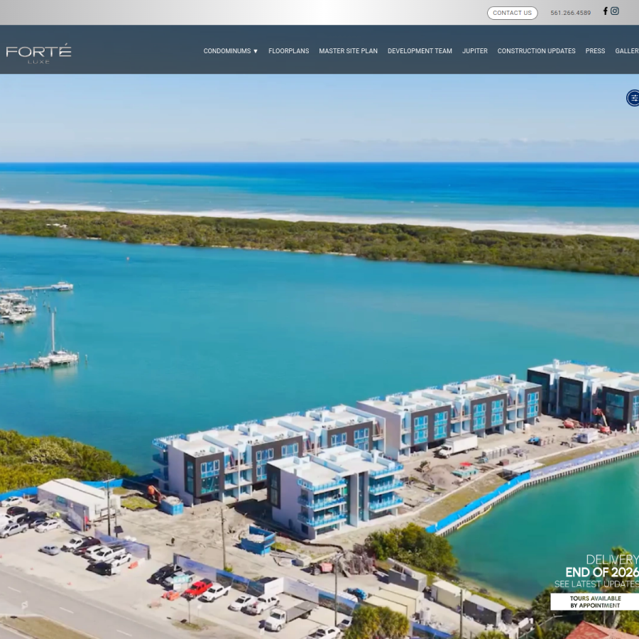 Screenshot of the Forte Luxe website