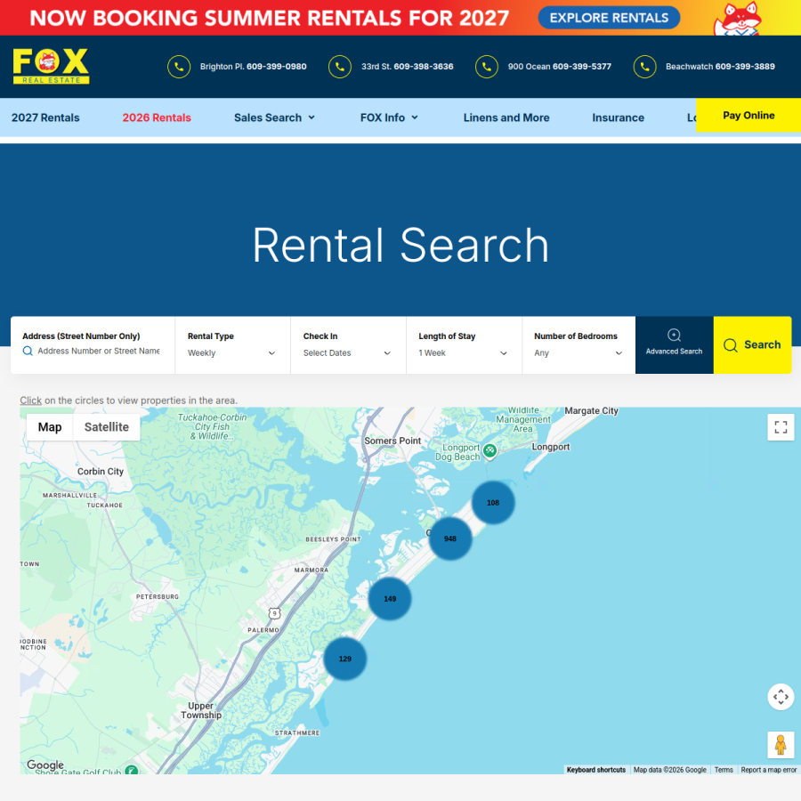 Screenshot of the Fox Real Estate website