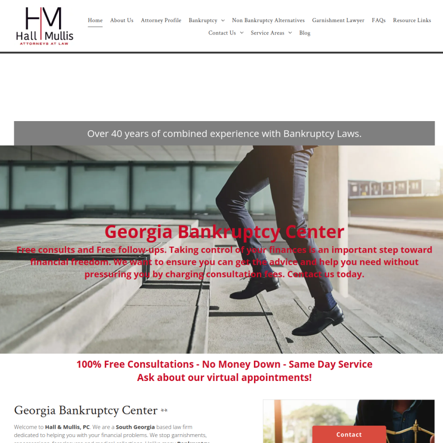 Screenshot of the Hall & Mullis PC website