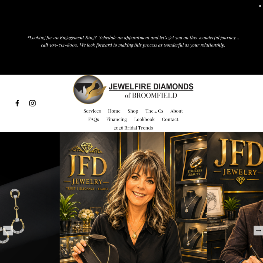 Screenshot of the Custom Jewelers Broomfield CO website