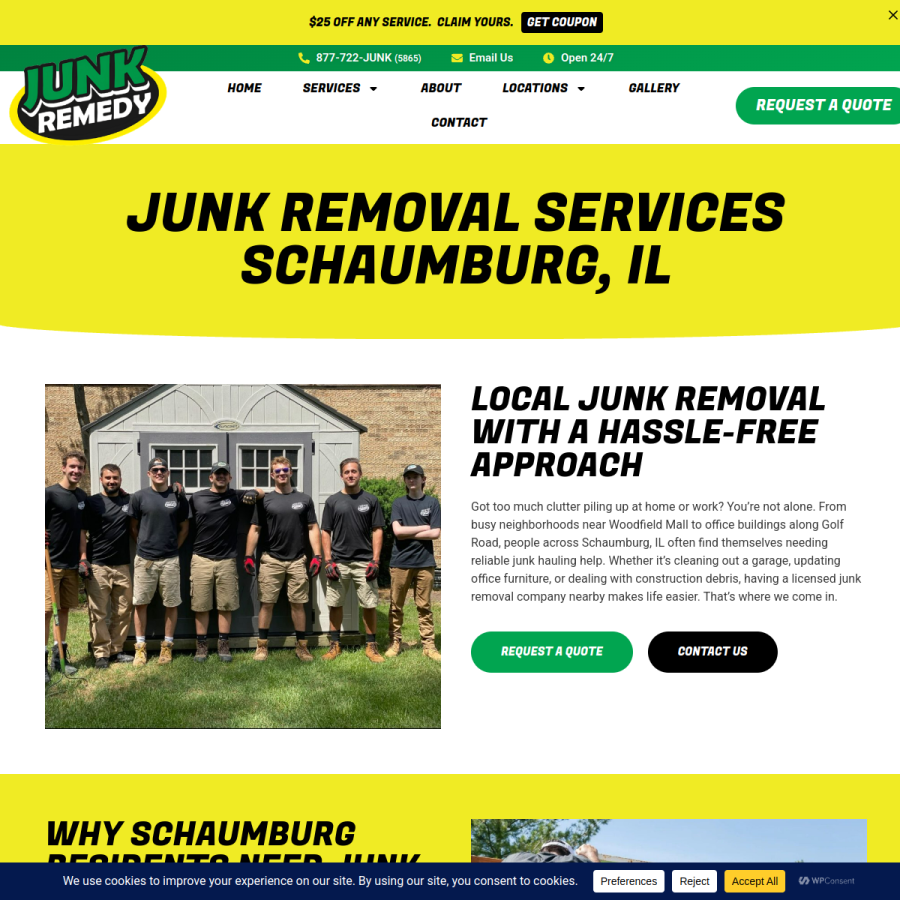 Screenshot of the Junk Remedy website