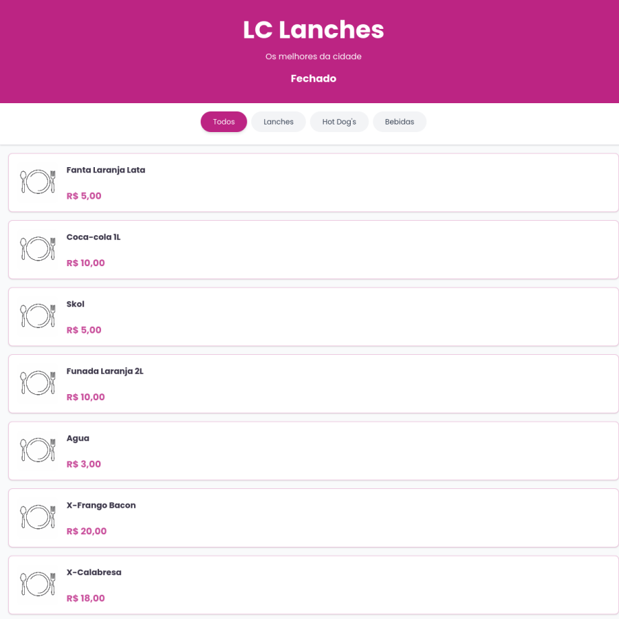 Preview do projeto LC Lanches