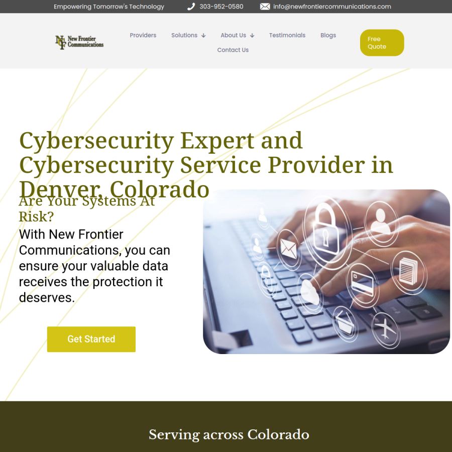 Screenshot of the New Frontier Communications website