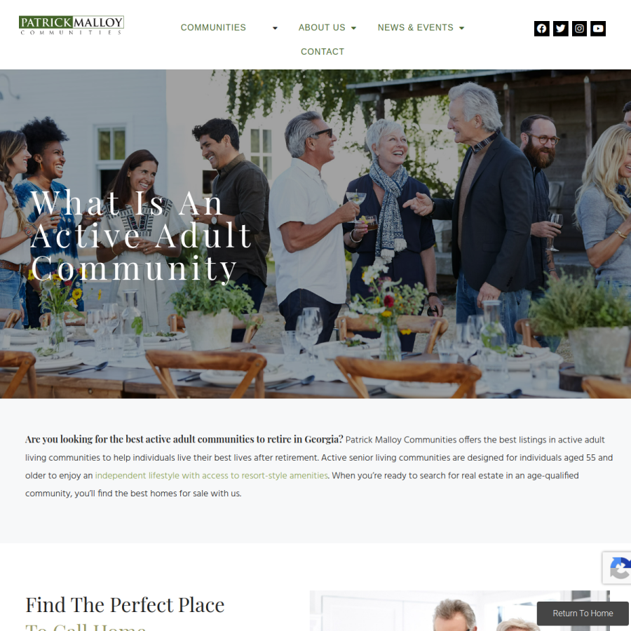 Screenshot of the Patrick Malloy Communities website