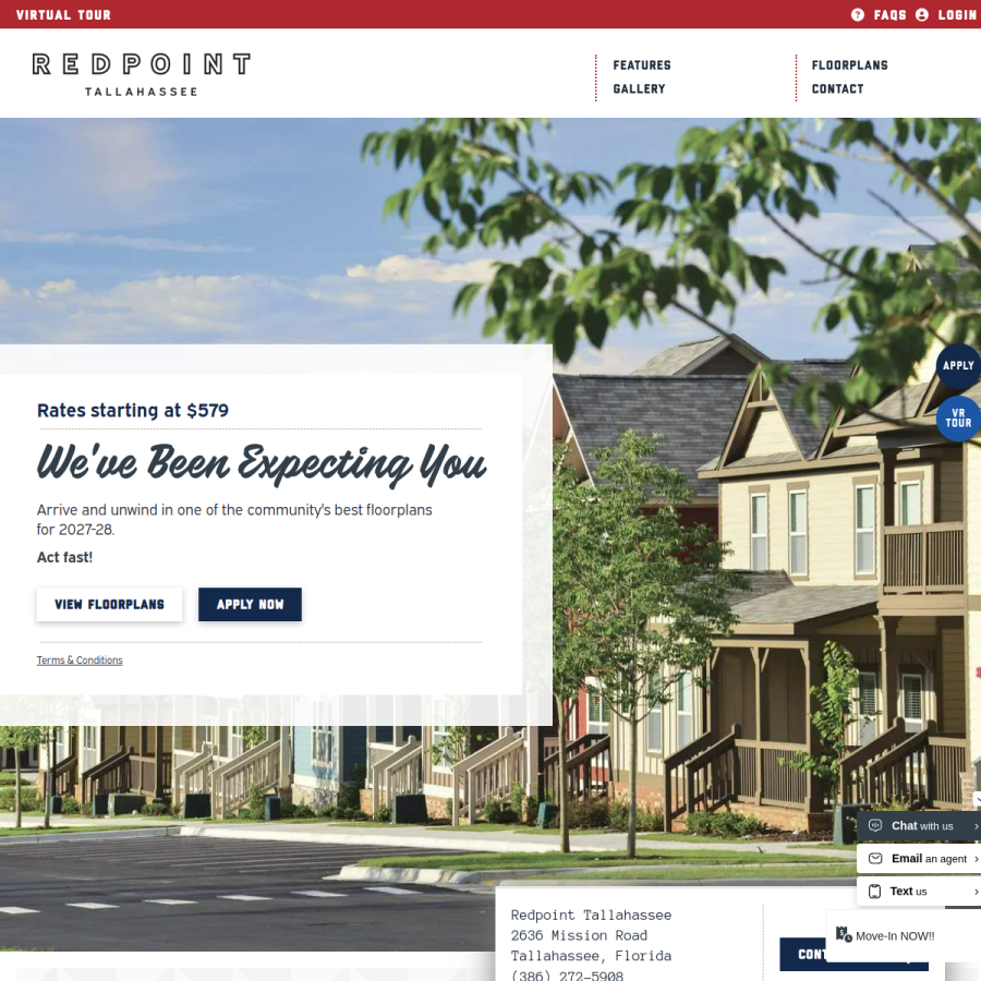 Screenshot of the Redpoint Tallahassee website