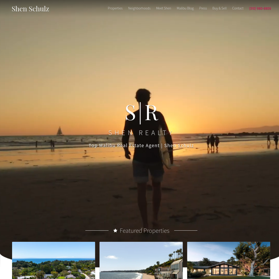 Screenshot of the Shen Schulz Realty website