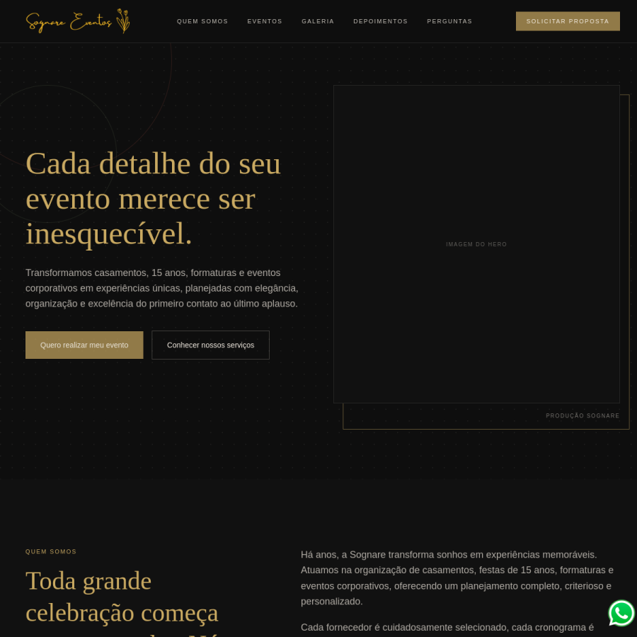 Preview do projeto Sognare Eventos