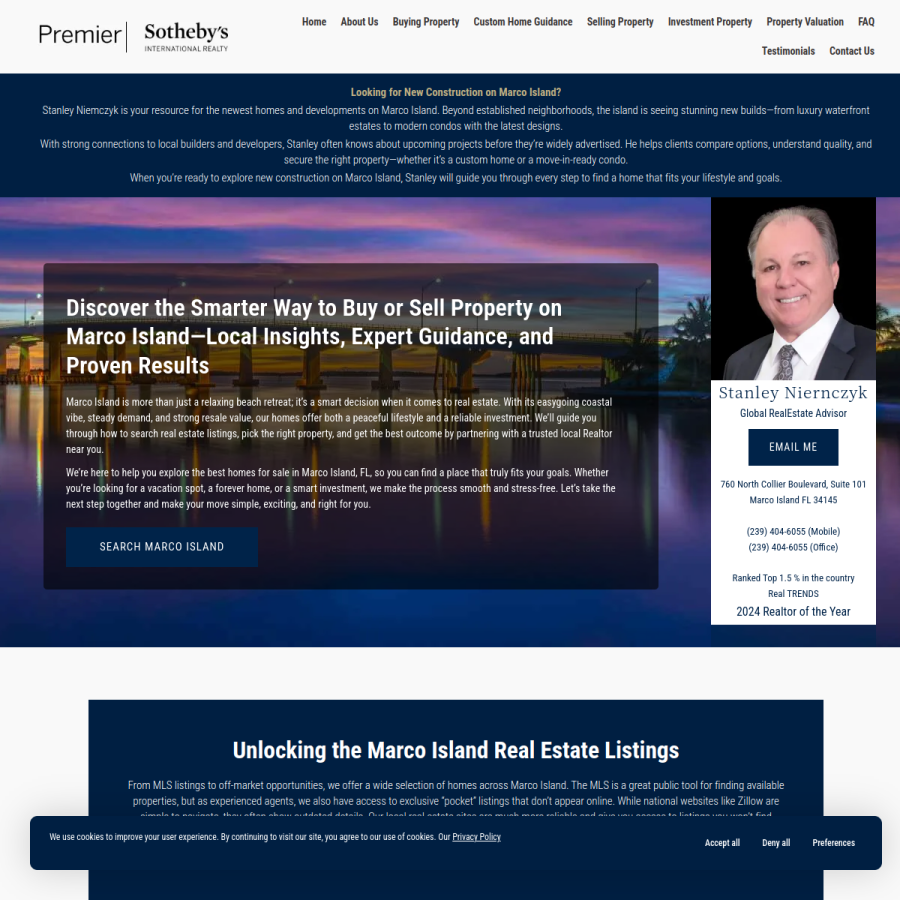 Screenshot of the Stanley Niemczyk website