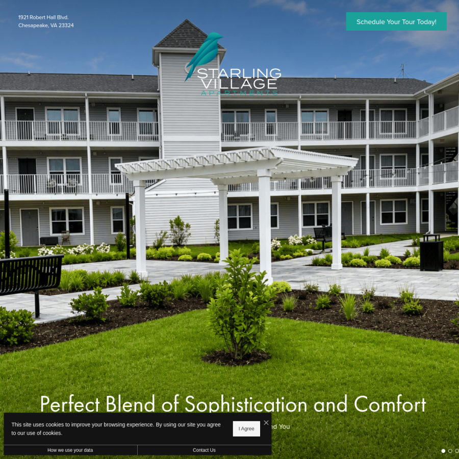 Screenshot of the Starling Village website
