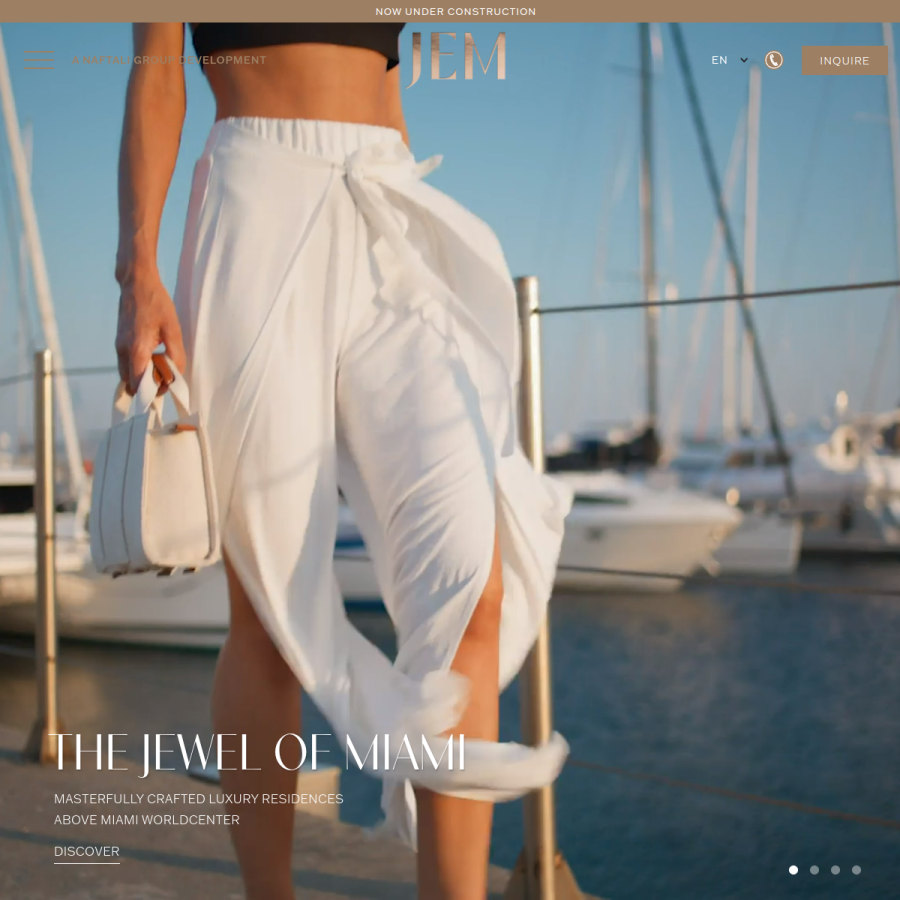 Screenshot of the JEM Private Residences Miami website