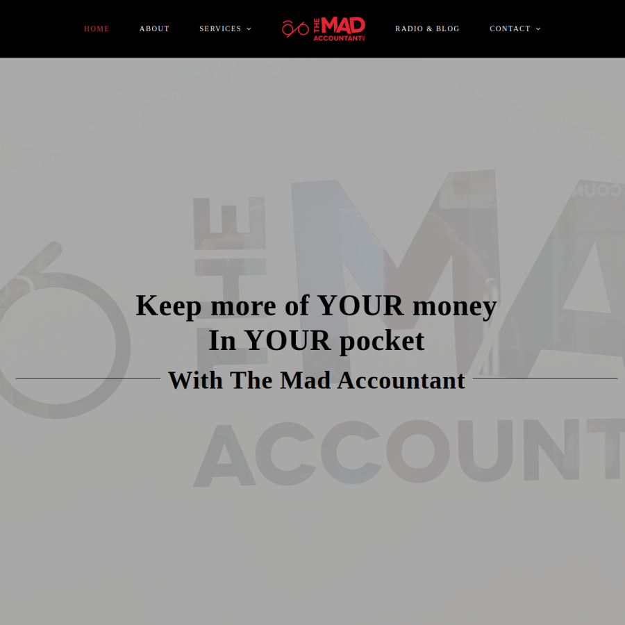 Screenshot of the The Mad Accountant Inc. website