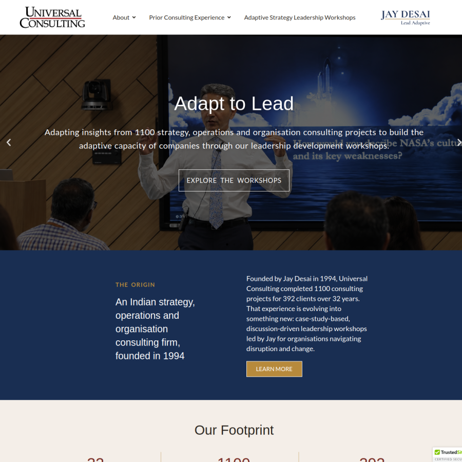 Screenshot of the Universal Consulting India Pvt Ltd website