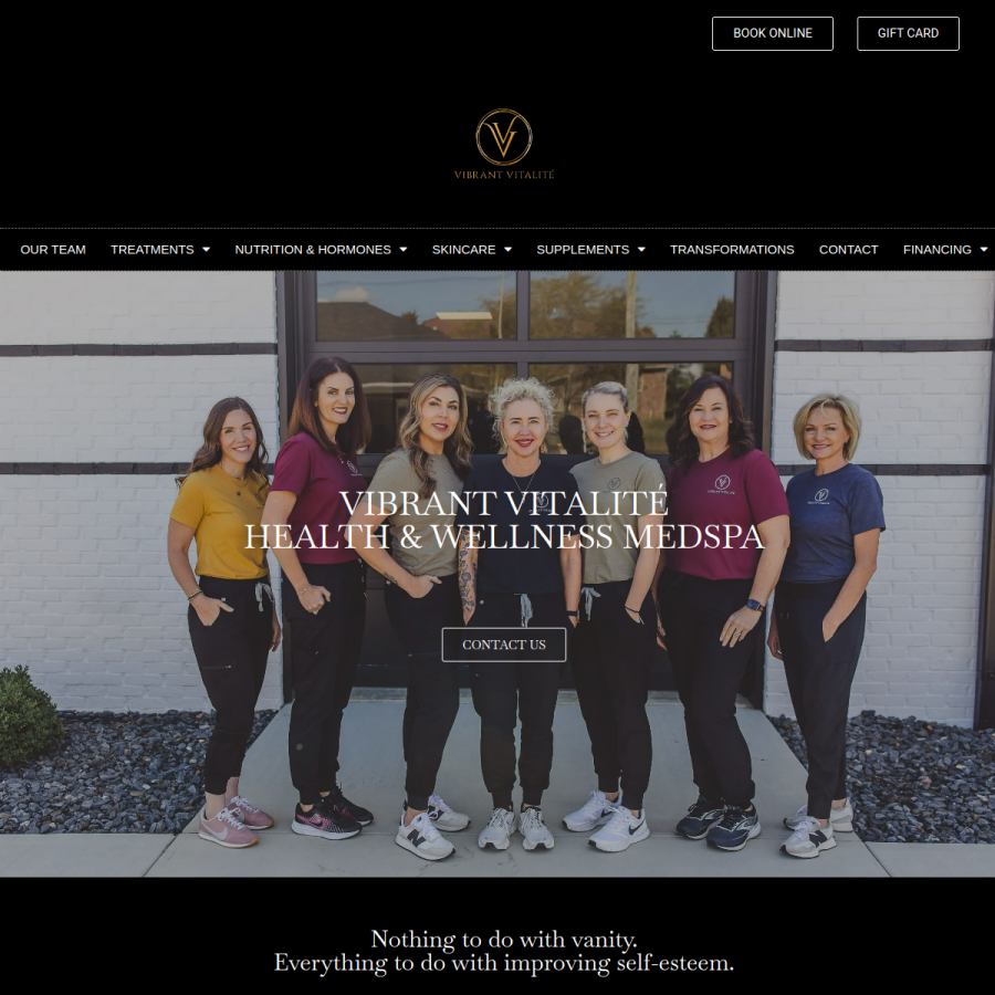Screenshot of the Vibrant Vitalite website