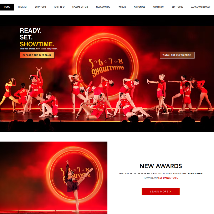 Screenshot of the 5678 Showtime website