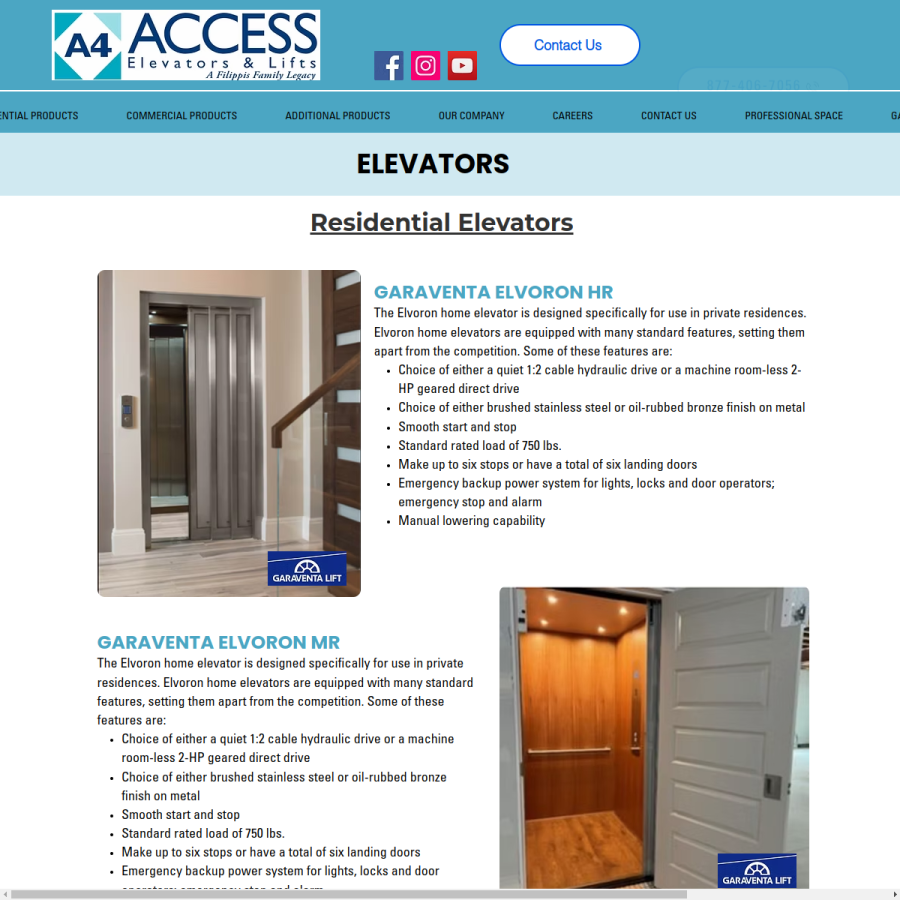 Screenshot of the A4 Access website
