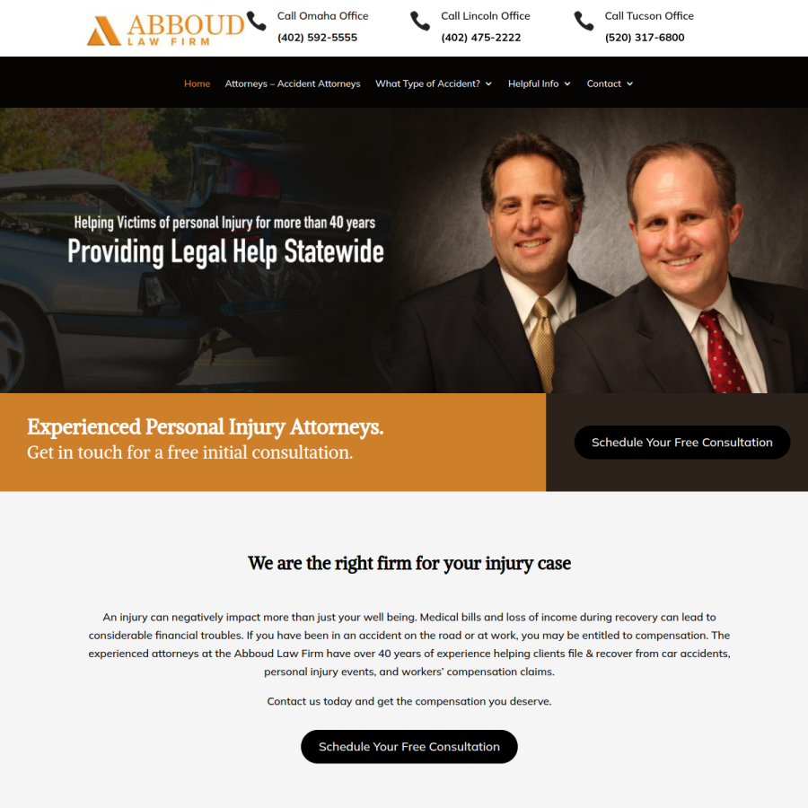 Screenshot of the Abboud Law Firm website