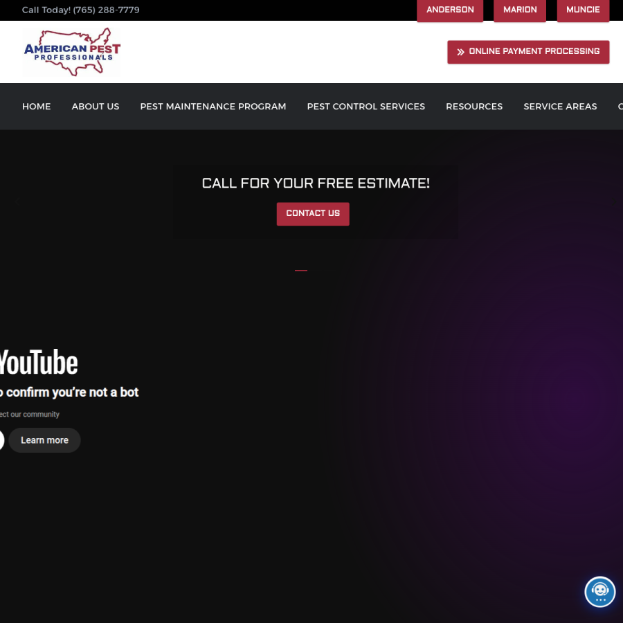 Screenshot of the American Pest Professionals website