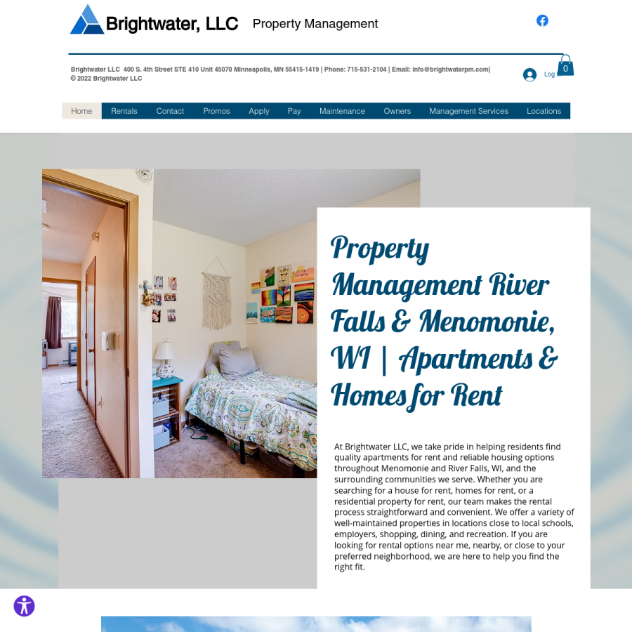 Screenshot of the Brightwater LLC website