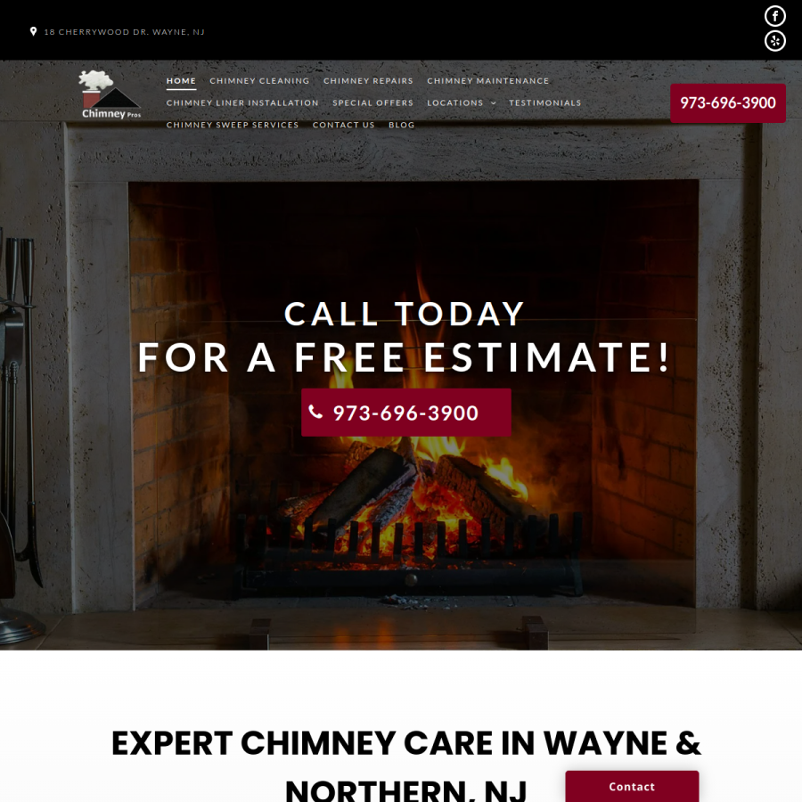 Screenshot of the Chimney Pros website