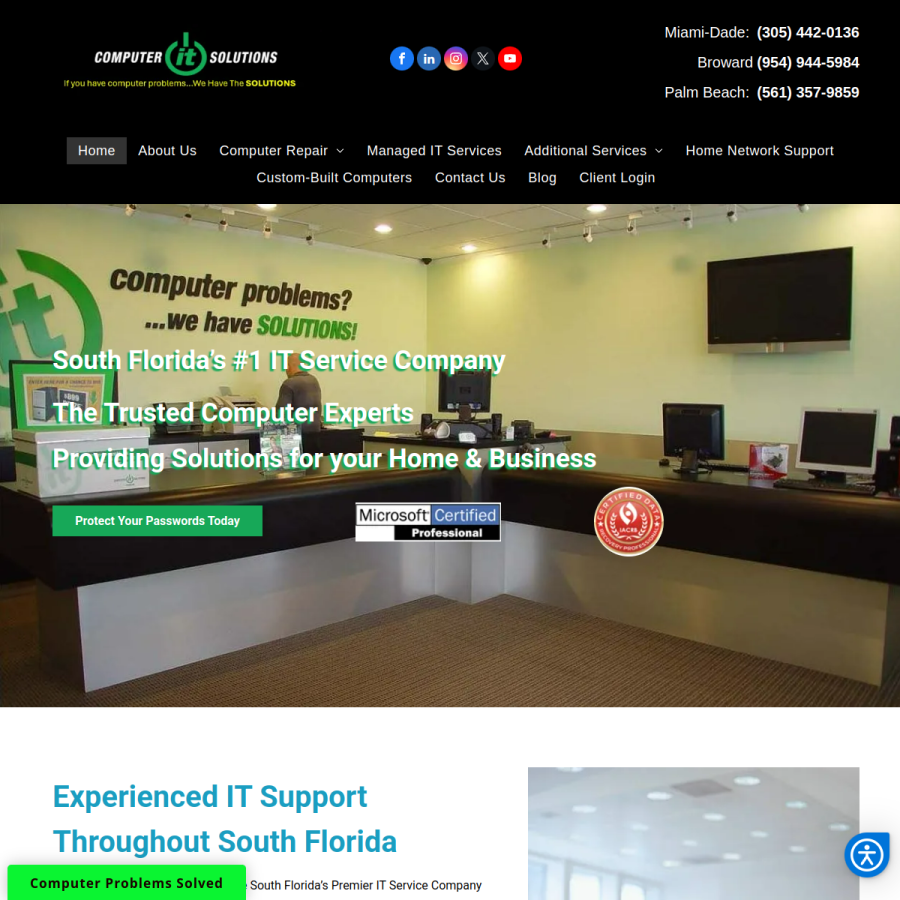 Screenshot of the Computer IT Solutions website