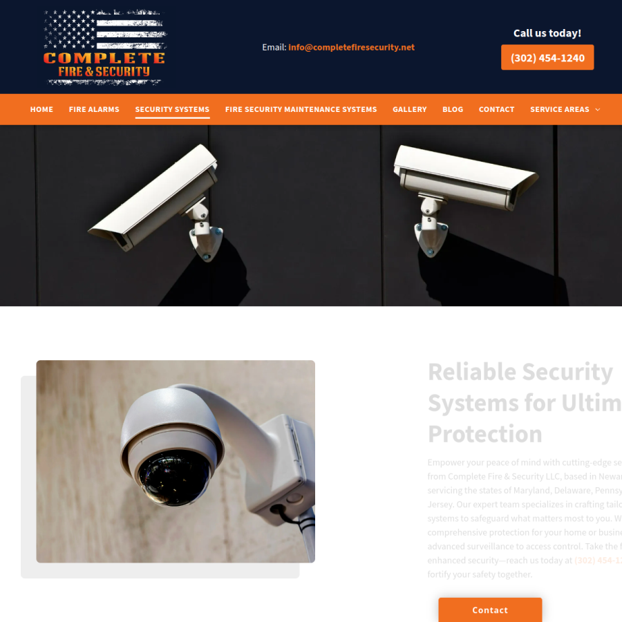 Screenshot of the Complete Fire & Security LLC website