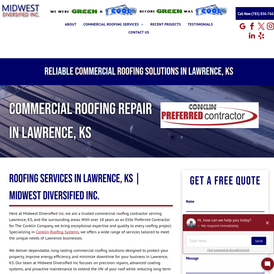 Screenshot of the Midwest Diversified, Inc. website