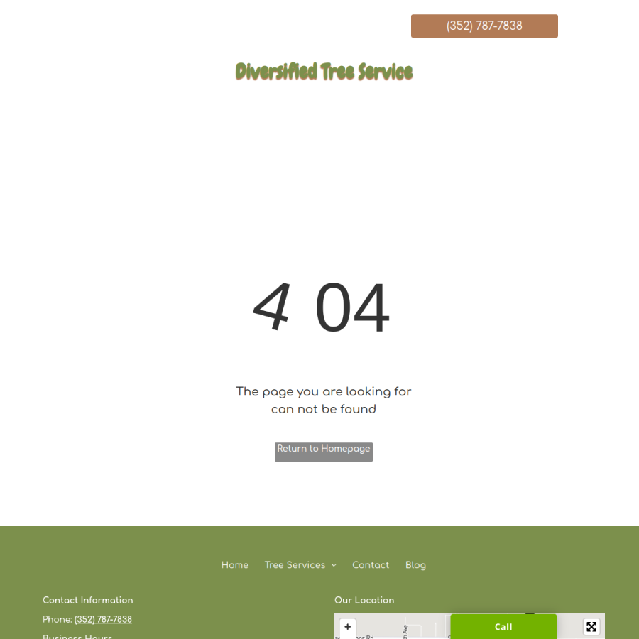 Screenshot of the Diversified Tree Service, Inc. website