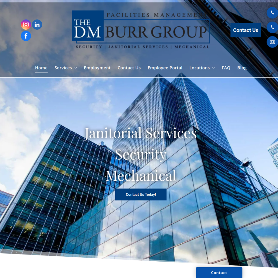 Screenshot of the The DM Burr Group website