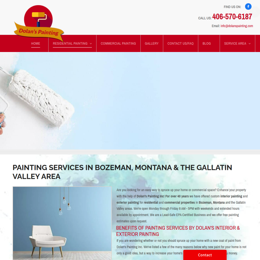 Screenshot of the Dolan's Painting Inc. website