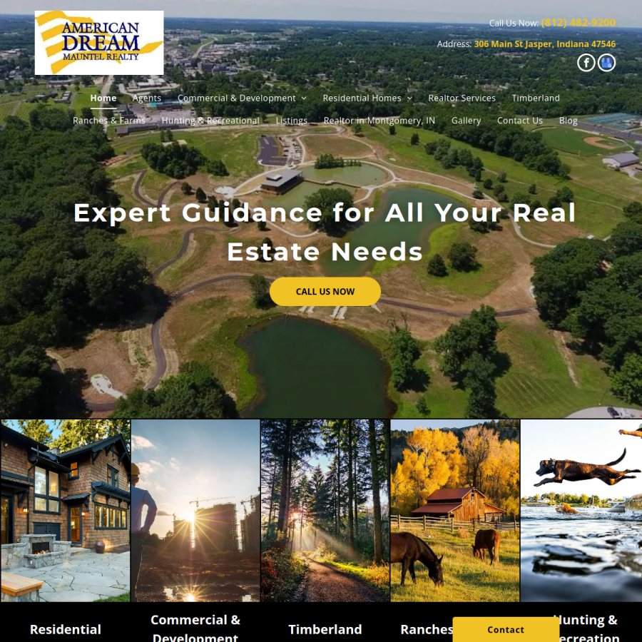 Screenshot of the American Dream Mauntel Realty website